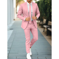 Lukas | Herren Anzug Slim Fit Business Elegante Linien Modern Festlich in Rosa
