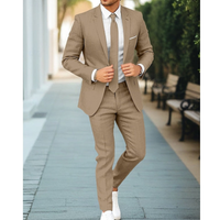 Lukas | Herren Anzug Slim Fit Business Elegante Linien Modern Festlich in Khaki