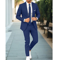 Lukas | Herren Anzug Slim Fit Business Elegante Linien Modern Festlich in Dunkelblau