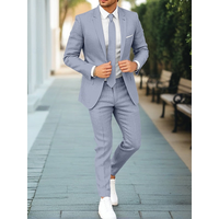 Lukas | Herren Anzug Slim Fit Business Elegante Linien Modern Festlich in Grau