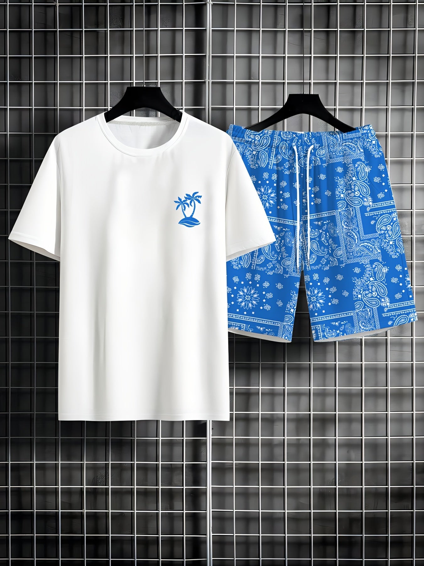 Fudus | Sommer Satz Aus T-shirt Und Kurzer Hose Mit Palmenprint