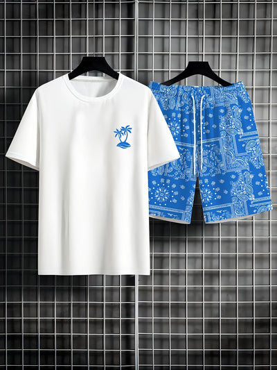 Fudus | Sommer Satz Aus T-shirt Und Kurzer Hose Mit Palmenprint