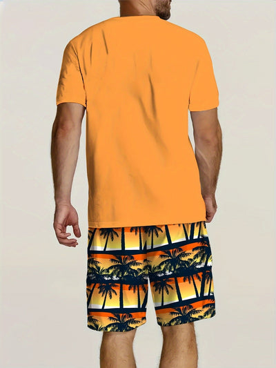 Fudus | Sommer Satz Aus T-shirt Und Kurzer Hose Mit Palmenprint