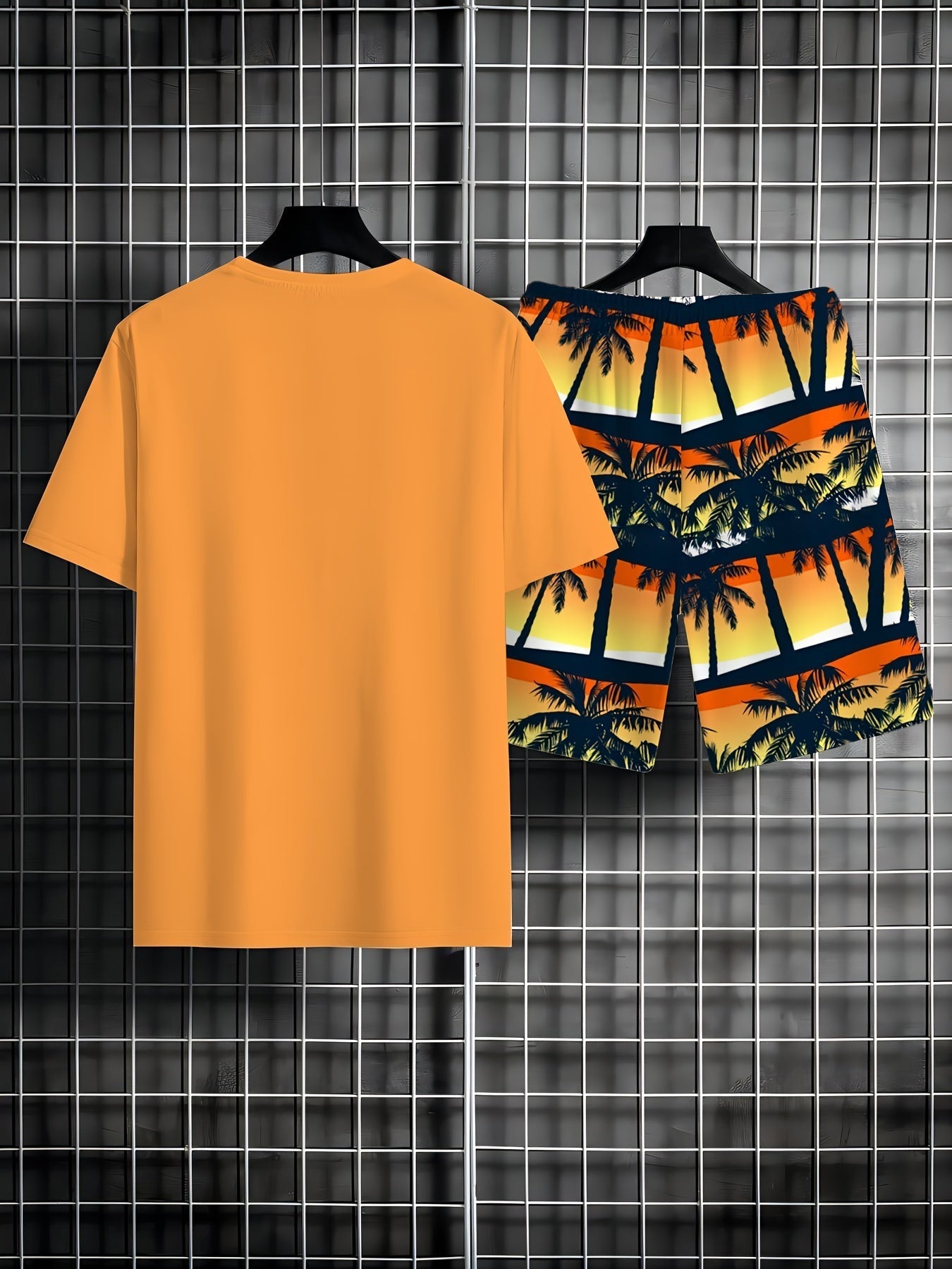 Fudus | Sommer Satz Aus T-shirt Und Kurzer Hose Mit Palmenprint