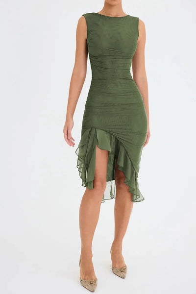 Bea - Elegantes Mini-Kleid mit Rüschen und asymmetrischem Schnitt
