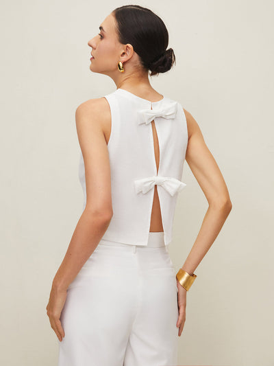 Anita® | Bluse aus Baumwolle und Leinen mit Schleife