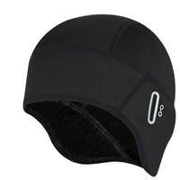 Winter-Fietsmütze mit Aussparung für Brille in Schwarz