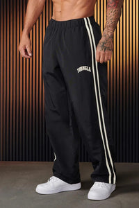 Damian | Herren Baggy Jogginghose mit Doppelstreifen in Schwarz