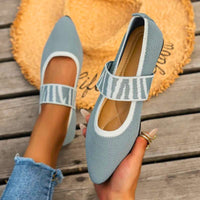 Susanne | Damen Ballerinas Spitz Elastischer Riemen Elegant Komfort Flach in Grau