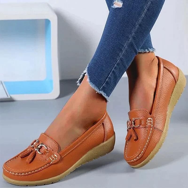 Damen-Sommer-Loafer aus veganem Leder