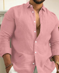 Stilvolle, leichte Sommerhemd für Herren mit zeitloser Eleganz in Rosa