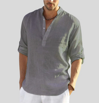Elegantes Leinenhemd Herren in Grau