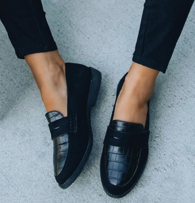 Damen Sommer Loafer in Schwarz mit Schlupfdesign
