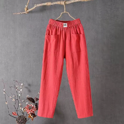 Leinenhose mit gummizug in der taille - marika