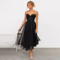 Franca - Zeitgemäßes, elegantes Midikleid in Schwarz
