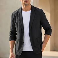 Gylle | Herren Sommerblazer Locker Leicht Lässig Sommer Modern Casual in Schwarz