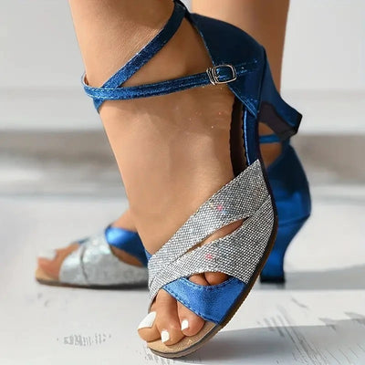 Gianna - Glamouröse Damensandalen mit funkelndem Glitzerabsatz