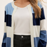 ESTER - Bequeme strickjacke in Blau weiß