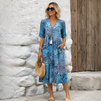 Caramina - Stilvolles Midikleid für Damen in Ozeanblau