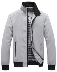 Rainer | Moderne Übergangsjacke in Grau-Schwarz