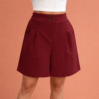 Hochtaillierte plissierte Shorts für Damen | Selina in Bordeaux