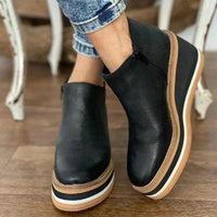 Carmen - Damen Stiefeletten mit Blockabsatz und Reißverschluss in Schwarz