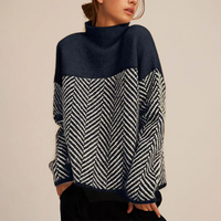 LINE – Warmer pullover mit Stehkragen in Navy