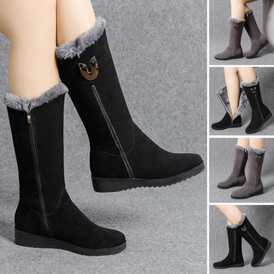 Warme Knöchel Winterstiefel mit Wolle und Flacher Sohle für Damen | Ideal für das tägliche Tragen