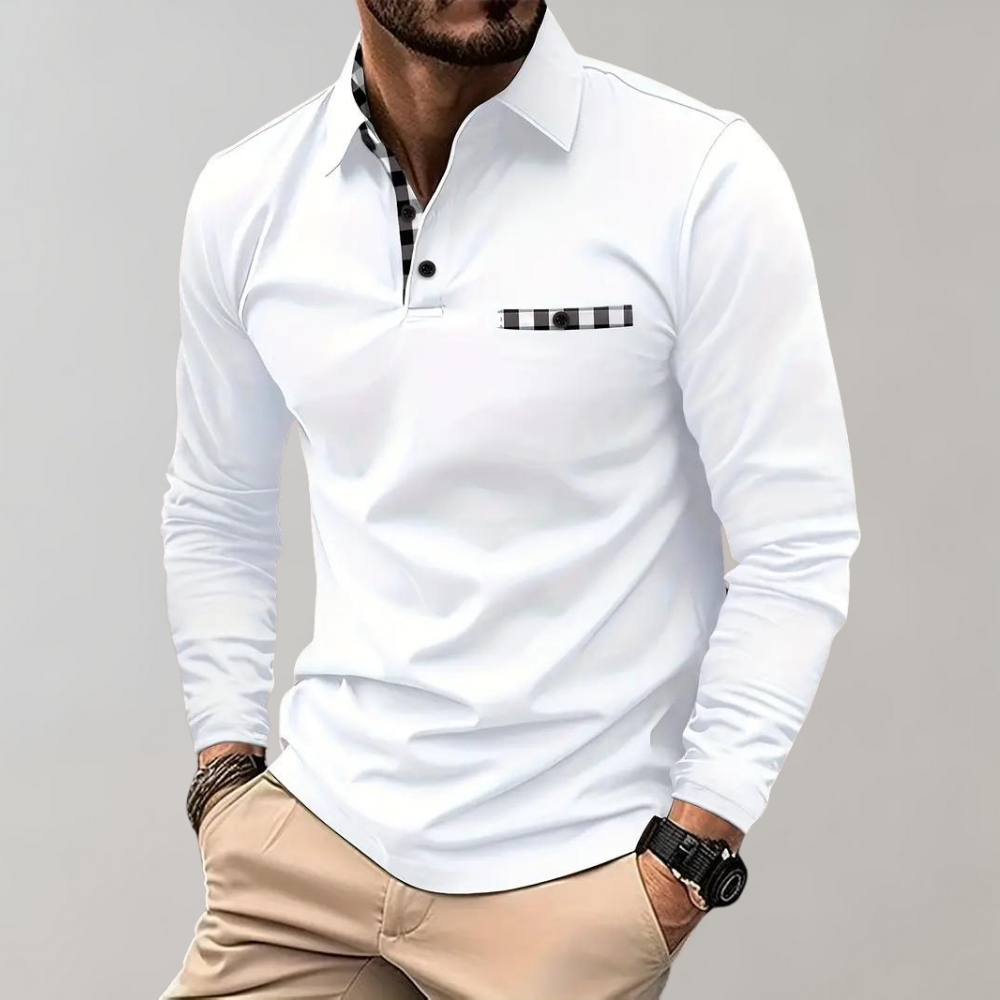 Langärmeliges Poloshirt für Herren