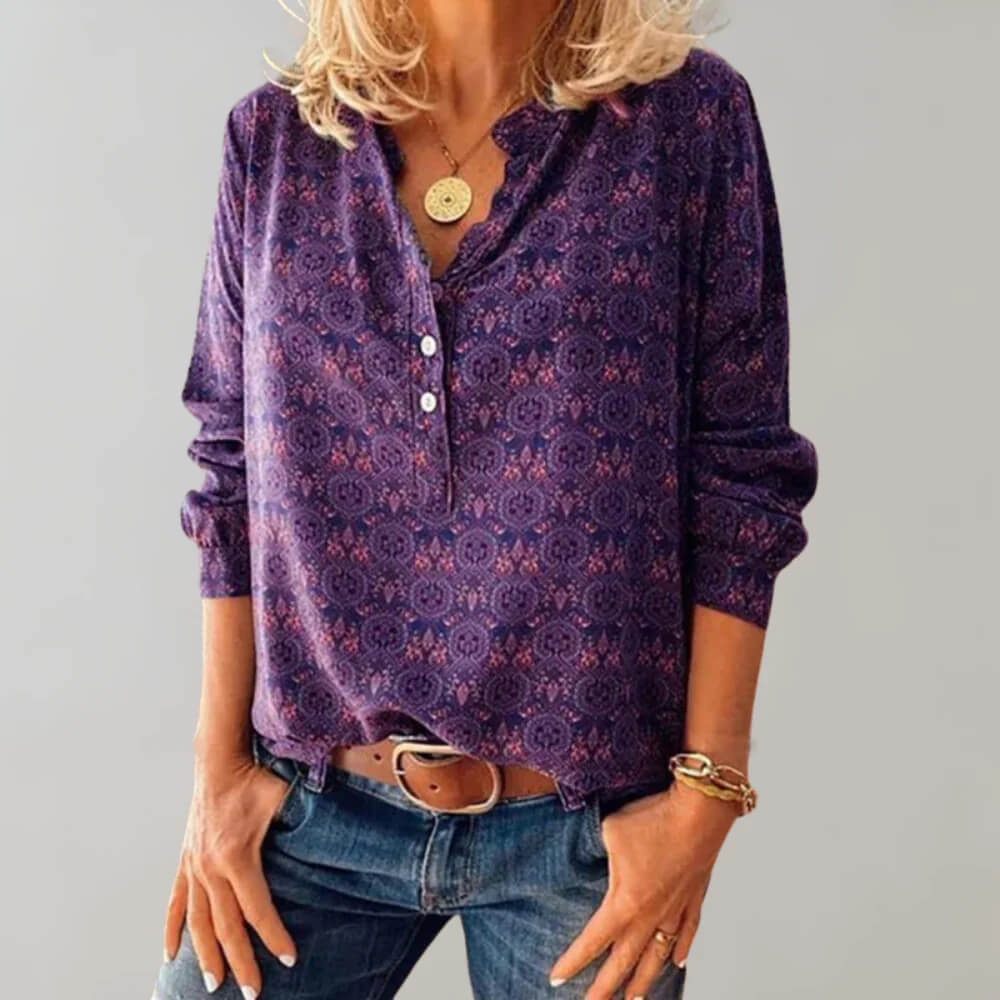 Becka - Leichte und komfortable Bluse für Damen mit 3/4-Ärmeln