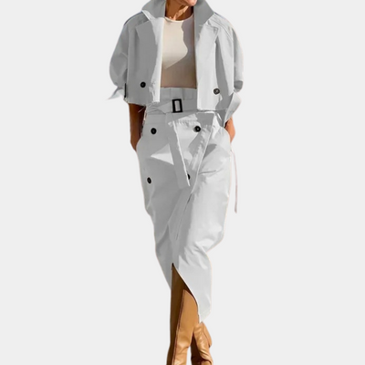 Elegantes Damen-Trenchcoat-Set für einen zeitlosen Look