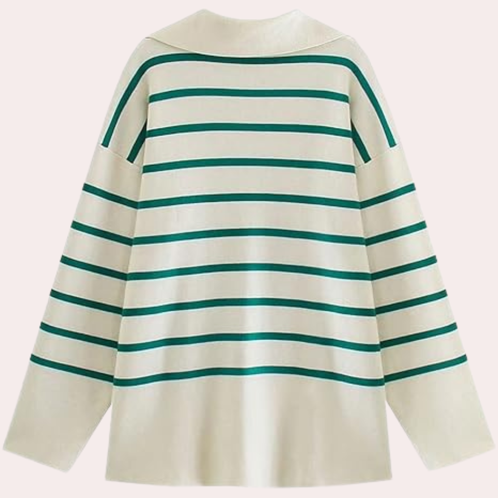 Gestreifter Pullover in Übergröße für Damen - Komfort und Stil in einem!