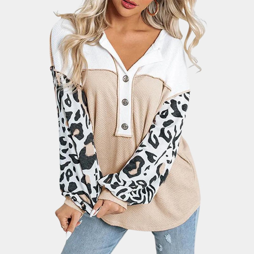 Schicker und bequemer Damenstrickpullover mit trendigem Leopardenprint