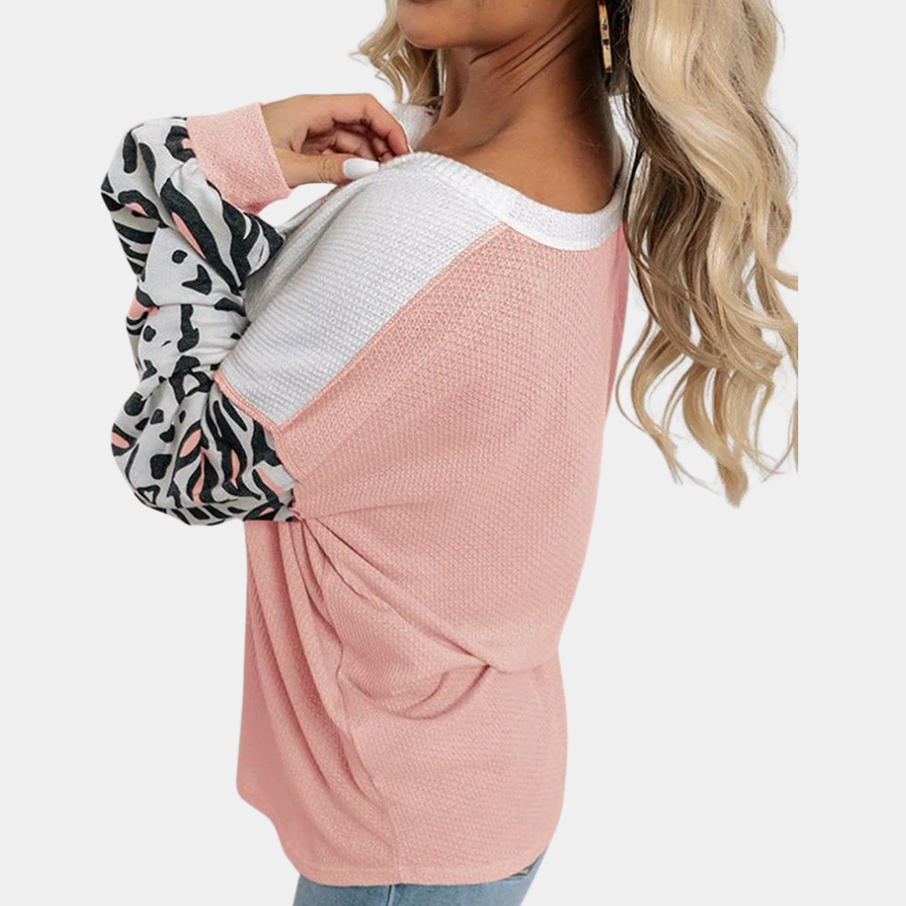 Schicker und bequemer Damenstrickpullover mit trendigem Leopardenprint