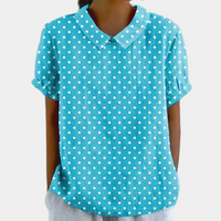 Lebendiges Blusenshirt für Frauen | Kurzarm in Hellblau