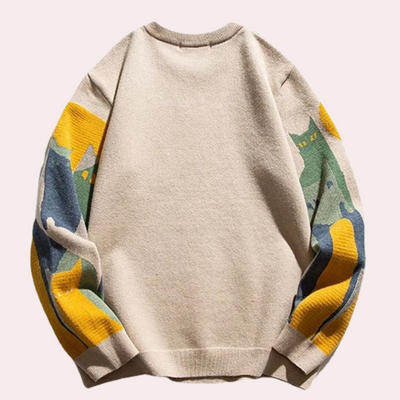Erin - Trendiger Damenpullover mit niedlichem Katzenprint