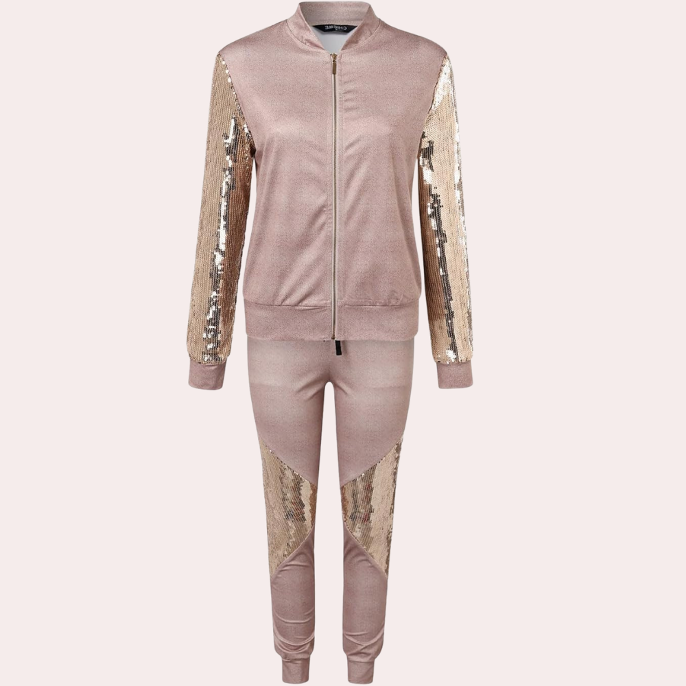 Adina - Trendiger Winter-Trainingsanzug mit Reißverschluss - Stylischer Zweiteiler für gemütliche Tage