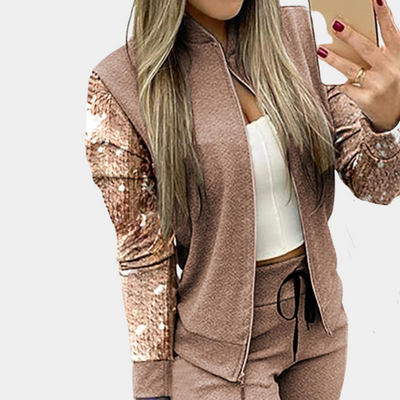 Adina - Trendiger Winter-Trainingsanzug mit Reißverschluss - Stylischer Zweiteiler für gemütliche Tage