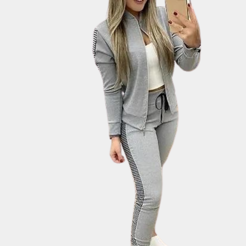 Adina - Trendiger Winter-Trainingsanzug mit Reißverschluss - Stylischer Zweiteiler für gemütliche Tage