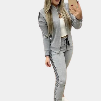 Adina - Trendiger Winter-Trainingsanzug mit Reißverschluss - Stylischer Zweiteiler für gemütliche Tage