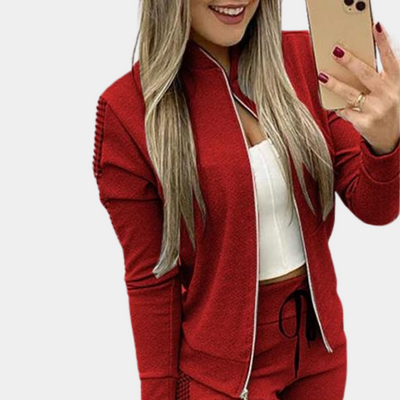 Adina - Trendiger Winter-Trainingsanzug mit Reißverschluss - Stylischer Zweiteiler für gemütliche Tage