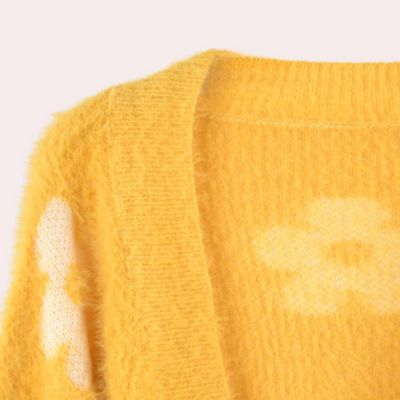 Gaspara - Strahlender, floraler Cardigan mit eleganten Laternenärmeln für Frauen