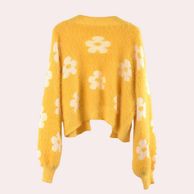 Gaspara - Strahlender, floraler Cardigan mit eleganten Laternenärmeln für Frauen