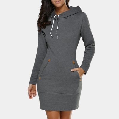 Ines - Stylisches Pulloverkleid mit Kapuze für Frauen