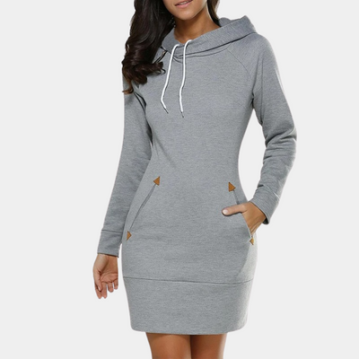 Ines - Stylisches Pulloverkleid mit Kapuze für Frauen