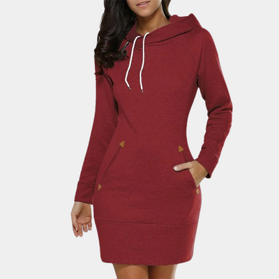 Ines - Stylisches Pulloverkleid mit Kapuze für Frauen