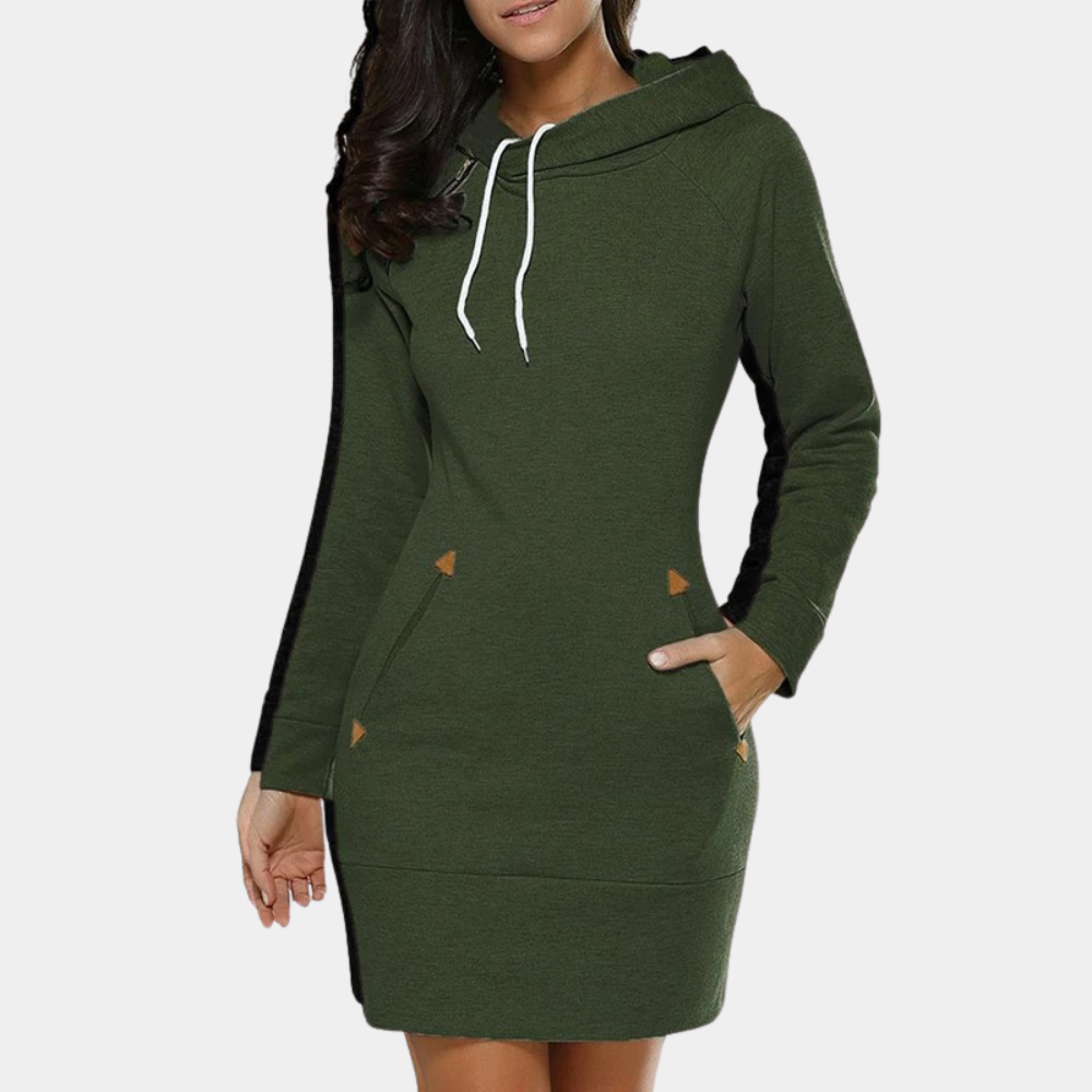 Ines - Stylisches Pulloverkleid mit Kapuze für Frauen