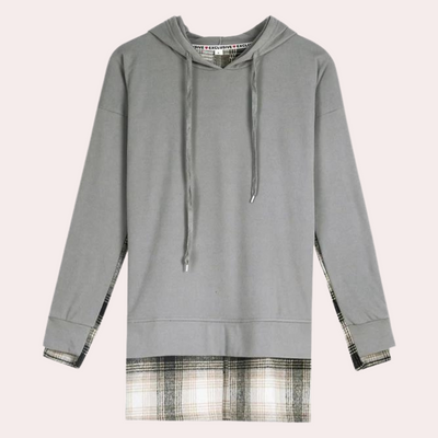 April - Stylischer Langarmpullover mit schickem Patchwork-Design