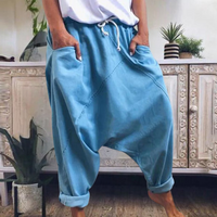 Anna | Damen Lässige Oversized Haremhose in Blau