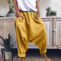 Anna | Damen Lässige Oversized Haremhose in Gelb